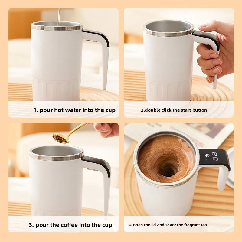 New digital display temperature automatic mixing cup electric portable coffee cup rechargeable mag