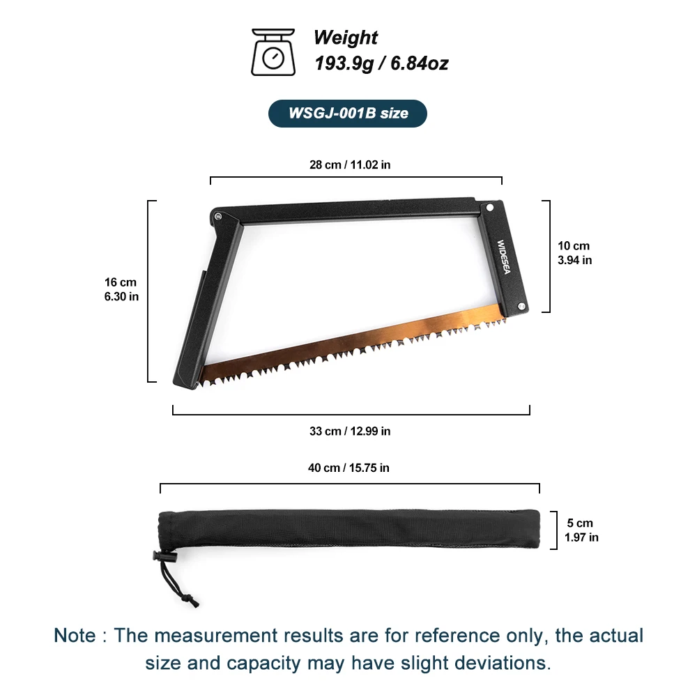 Widesea Folding Hand Saw - Manganese Steel Blade Aluminum Alloy Frame Portable Camping Saw for Tree Pruning Wood Cutting Outdoor image 3