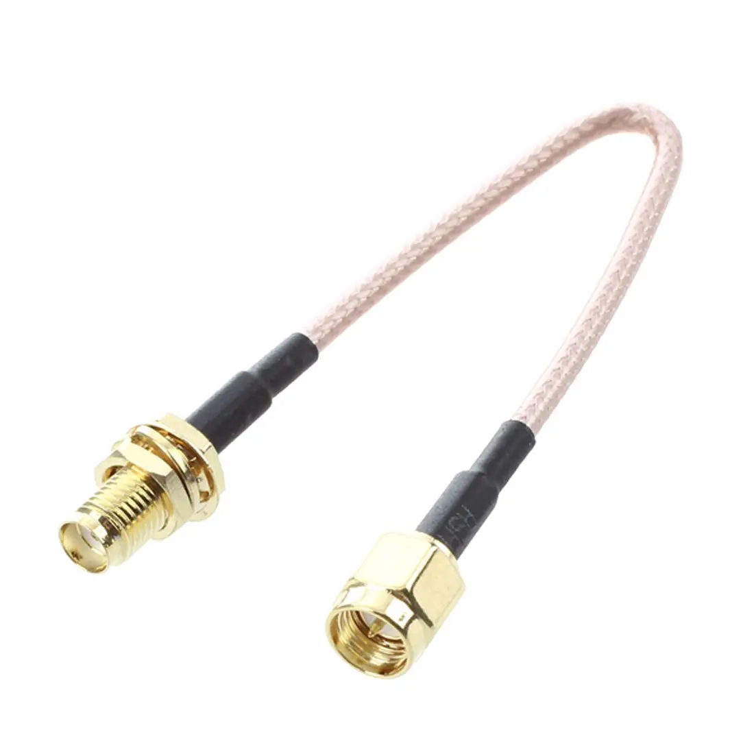 Fêmea e Macho SMA Antena Conexão Cabo, Adaptador, Preto e Dourado, M