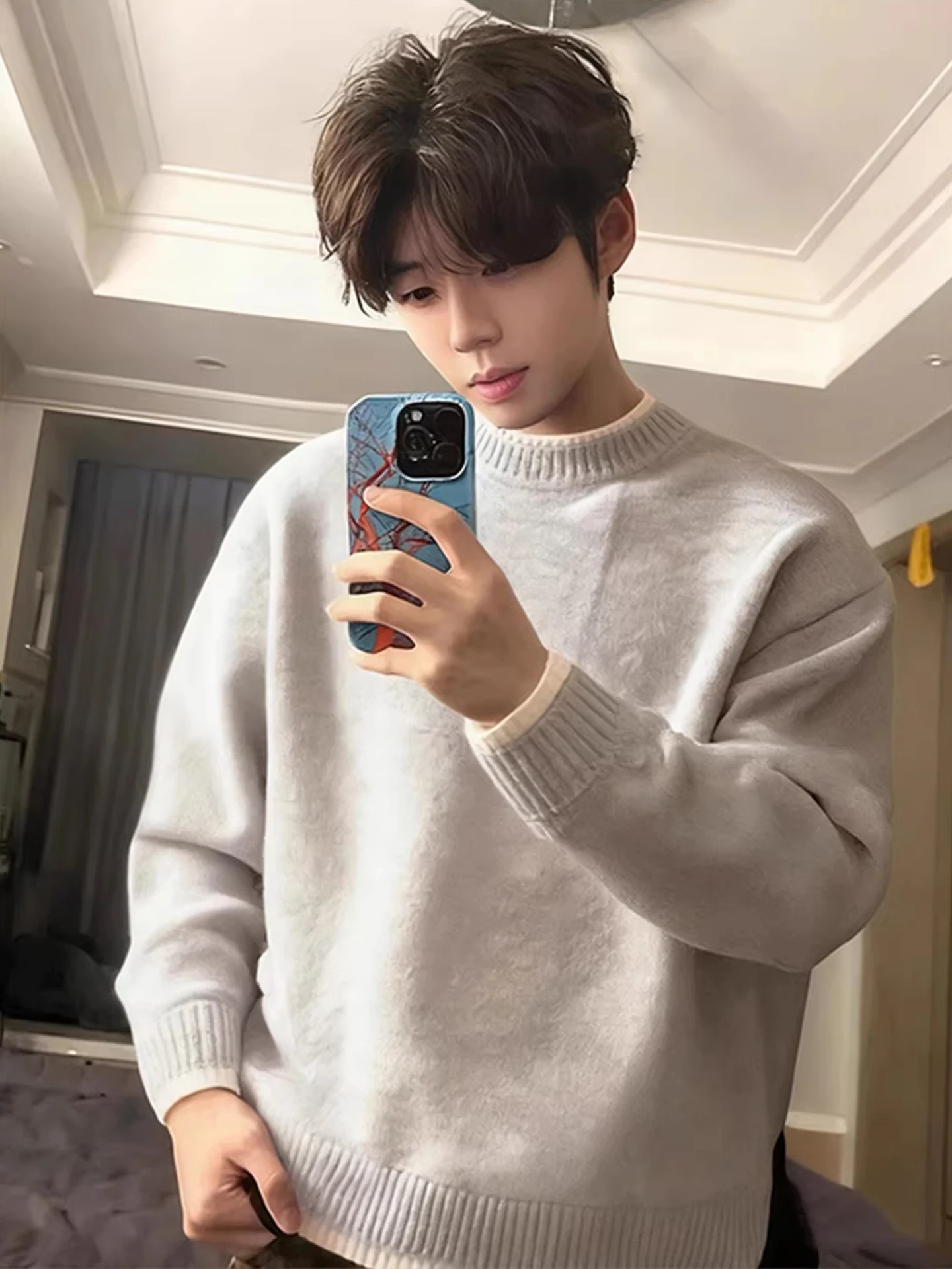 

Cleanfit American Sle Fake двухсекционный трикотаж мужской свободный базовый слой irt ленивая осенне-зимняя верхняя одежда повседневная мода