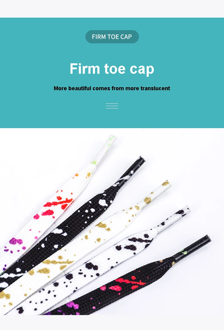 Schuhbänder für Sneaker, flach, mit Goldprägung, Tintenfleck-Druck, bunte Schuhbänder mit Tintenfleck-Motiv, handbemalte Basketball-Schuhbänder für AF1. – Detail 7