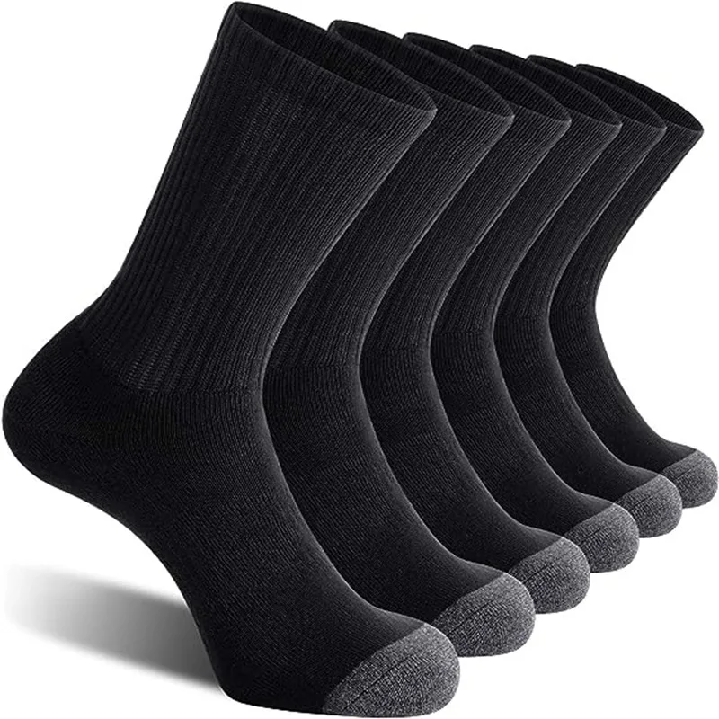 6 Pairs Men\'s Socks  Athletic Crew Socks Full Cushioned Work Boot Socks Outdoor Sport Running Socks Breathable Basketball Socks