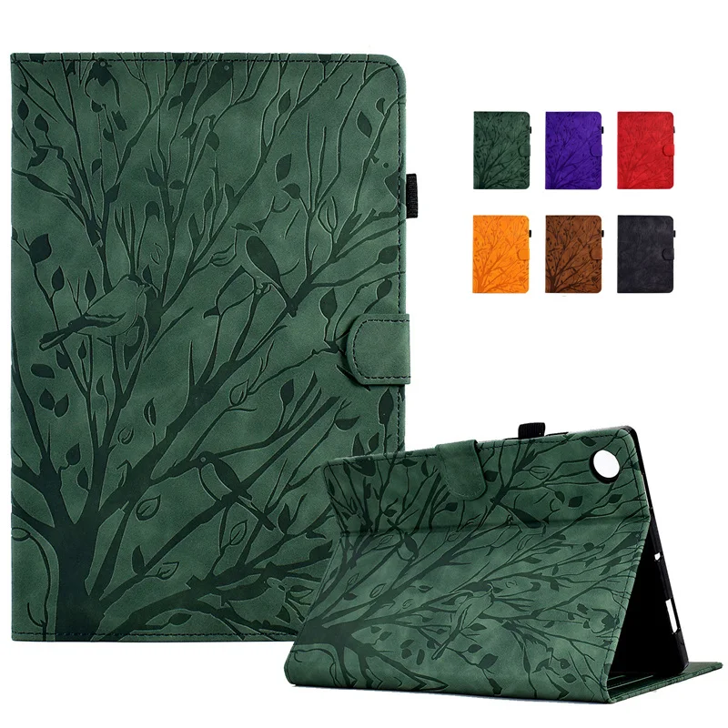 

Чехол Funda для Samsung Tab A11, 8,7-дюймовый чехол с тиснением дерева, магнитный кошелек-подставка для планшета, чехол для Galaxy Tab A11 2025, sm-x130