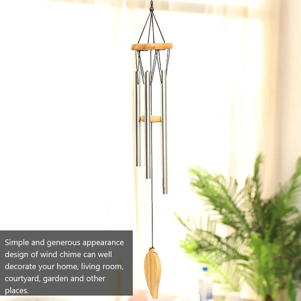 

Metal Wind Solid Wood Bell Aluminum Tube Durable Bedroom Courtyard Car Aluminum Tube Wind Chime Window Outdoor Decor