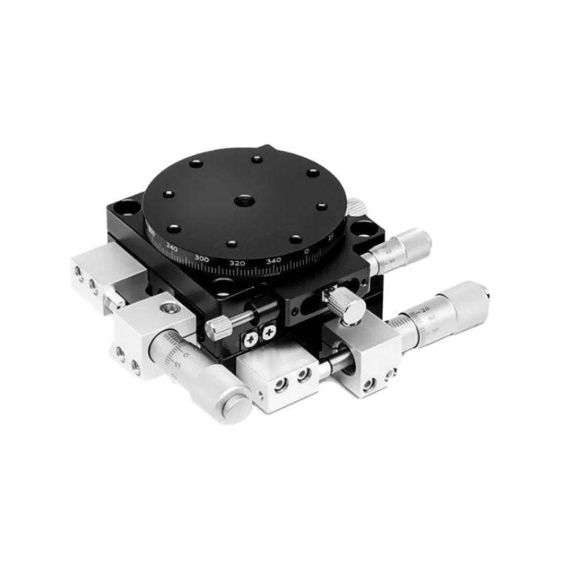 LS125-LM Manual XYR Axis Optical Rotary Stage Aluminum Alloy 3-Axis Displacement Platform Micrometer Fine Adjustment