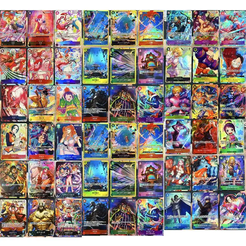 

54 шт./компл. OPCG One Piece DIY самодельные цветные флэш-карты Боа Обезьяна D Луффи Хэнкок аниме игра коллекционная карта подарочная игрушка