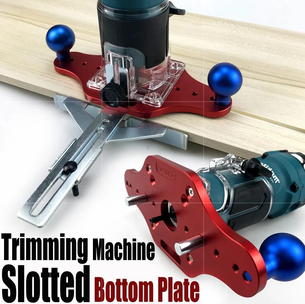 Bakelite Router Base Plate, Woodworking Trimming Machine Slotted Bottom Plate for Precise Milling and Chamfering, Durable