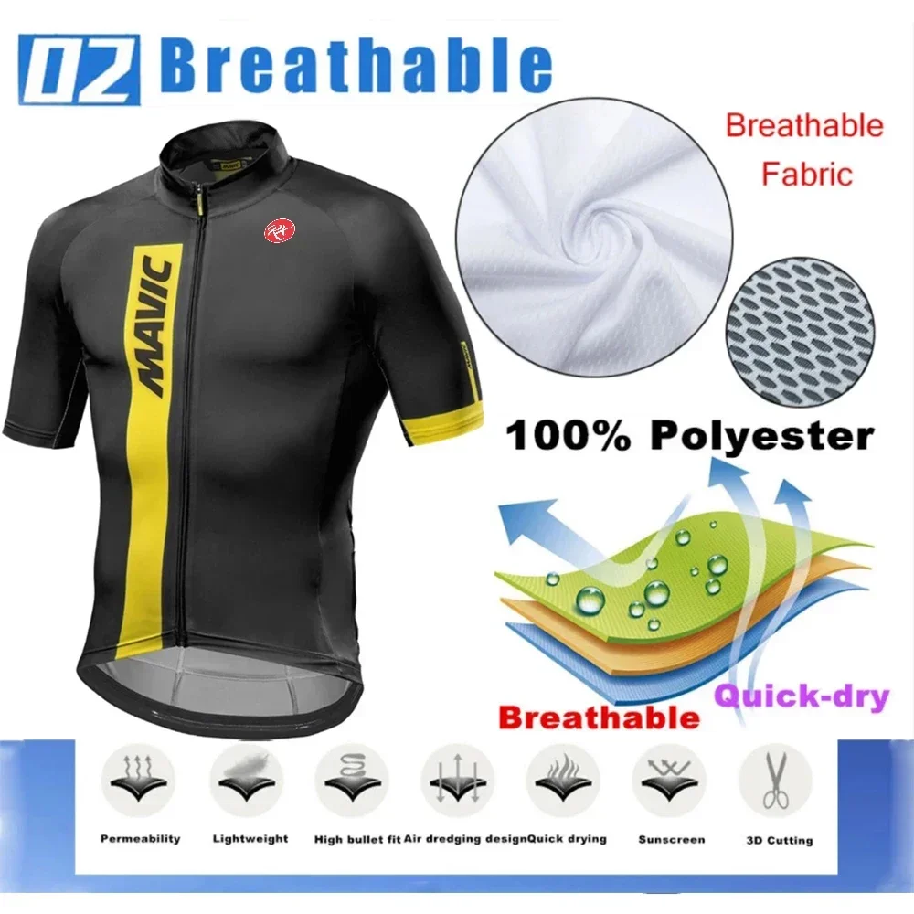 RX MAVIC Youth Cycling Jersey Set, Breathable Cycling Shirt, Team Summer Clothing, Mountain Bike Riding Clothes, Triathlon