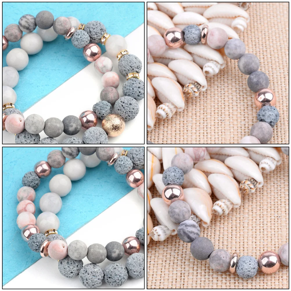 

Lava Stone Bracelet Natural Volcanic Stone Beads Wrist Chain Fashion Women Jewelry Gift Birthstone Agate Necklace