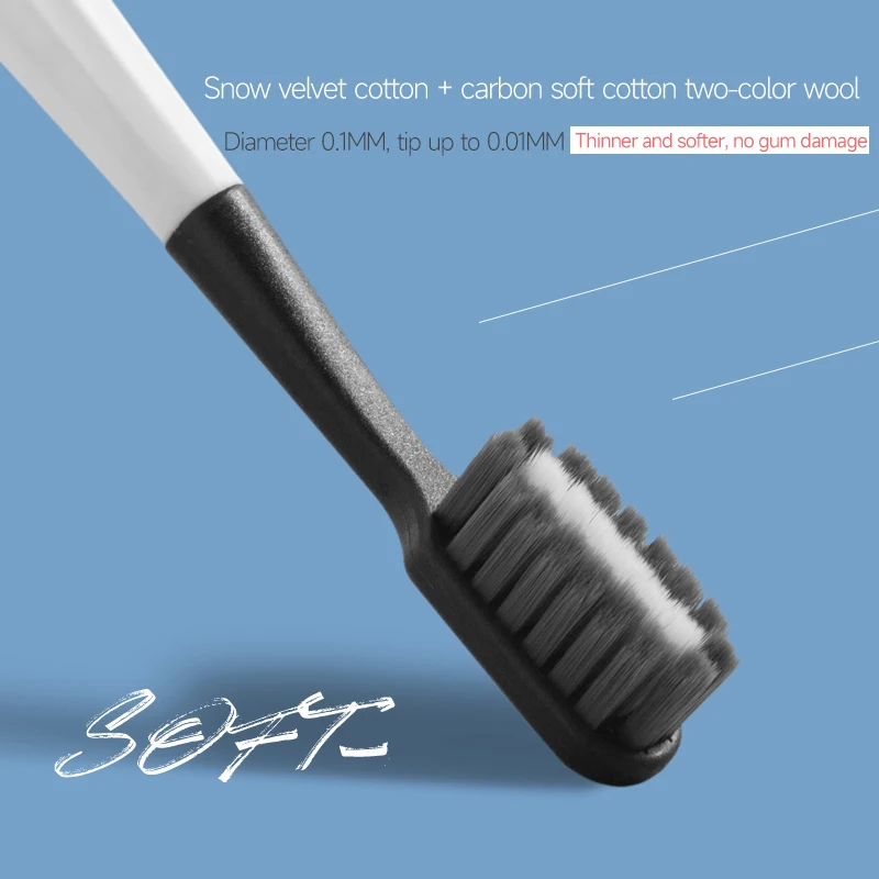 High-density brush wire toothbrush with square hole Ten thousand soft sik two color brush wirel l black and white optional