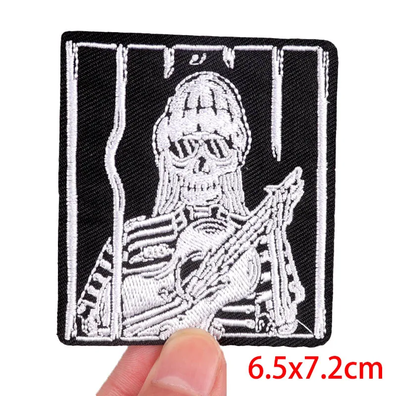 Rock/Skull Embroidery Patch Tape Patch Iron On Patches For Clothing Thermoadhesive Patches On Clothes DIY Punk Style Sew Sticker