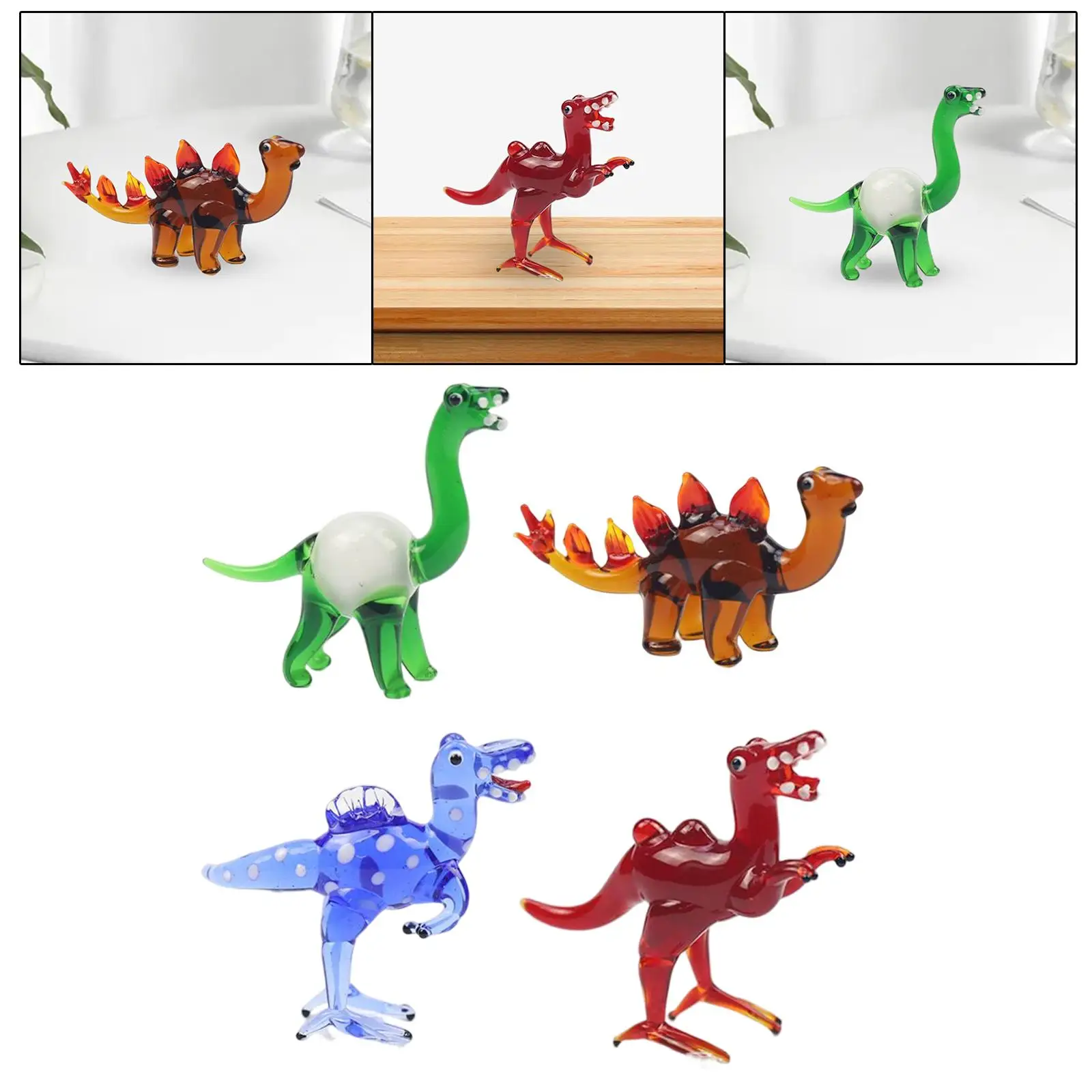 

Glass Dinosaur Tiny Housewarming Gift Mini Figurines Delicate Gifts for Kids