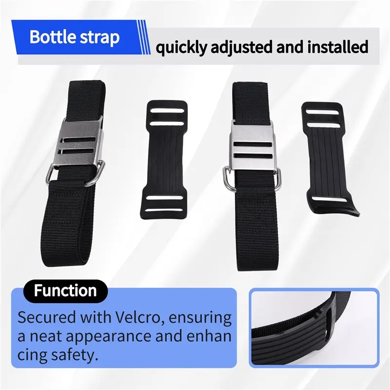 ABHS-2Pcs خزان الغوص الفرقة مع الفولاذ المقاوم للصدأ قفل كامة مشبك الغوص اسطوانة خزان سير شريطي تصاعد قوس #5