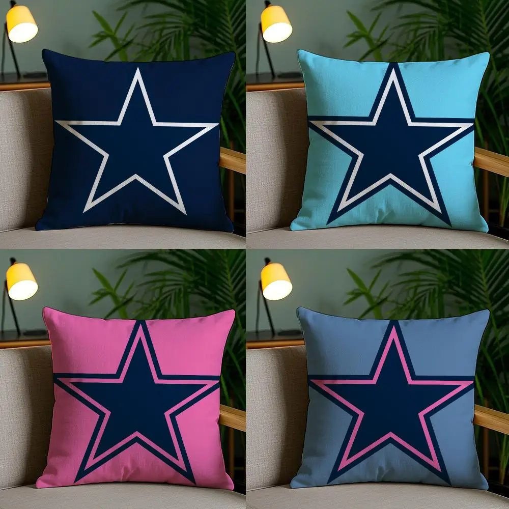 Five-Pointed Stars Cushion Cover Plush Fabric Soft Double Sided Print Home Sofa High Quality Cushion