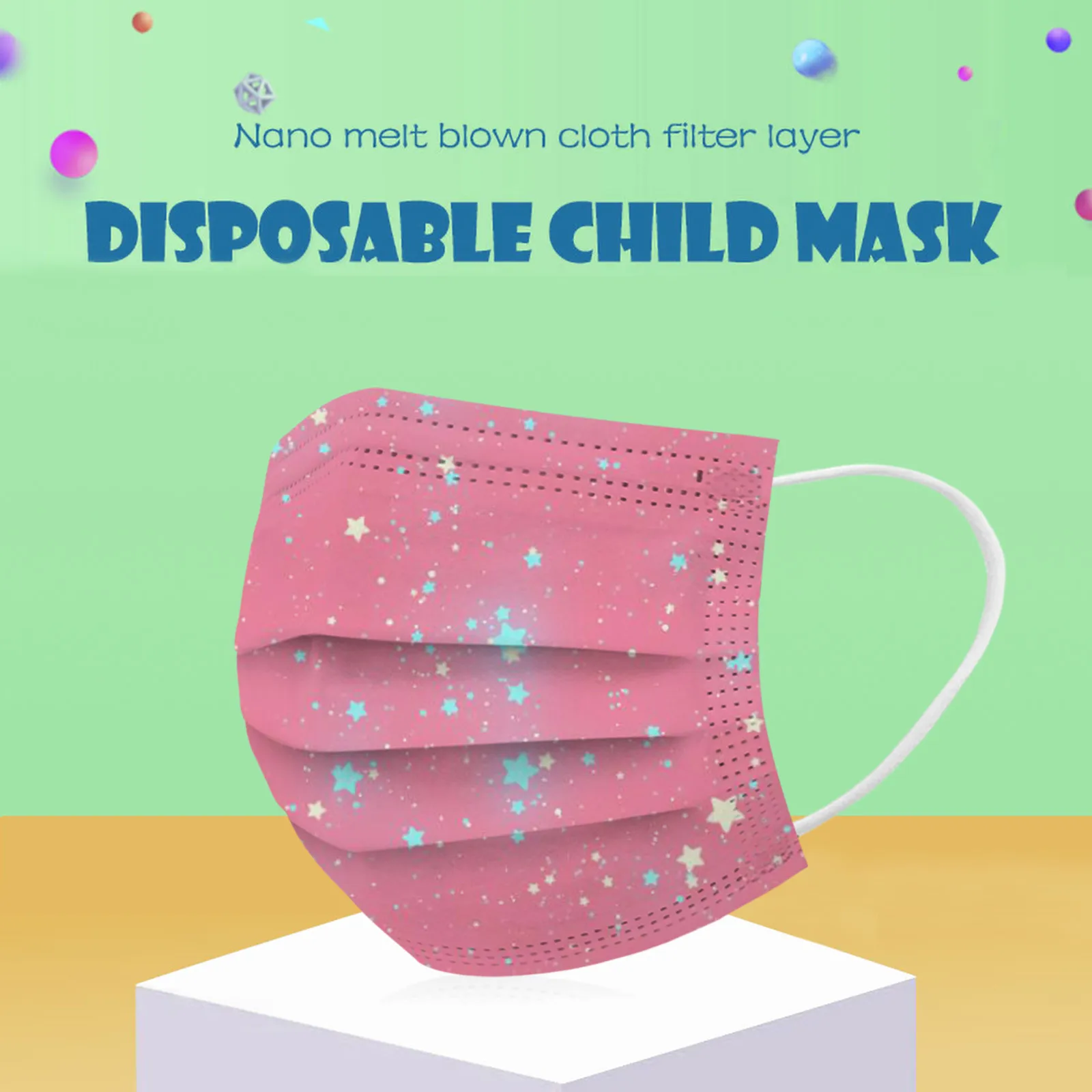 Kids Children\'s Mask Disposable Face Mask Industrial 3Ply Ear Loop 50PCS Mask Outdoor Dust-Proof Face Protective Mask Disposable