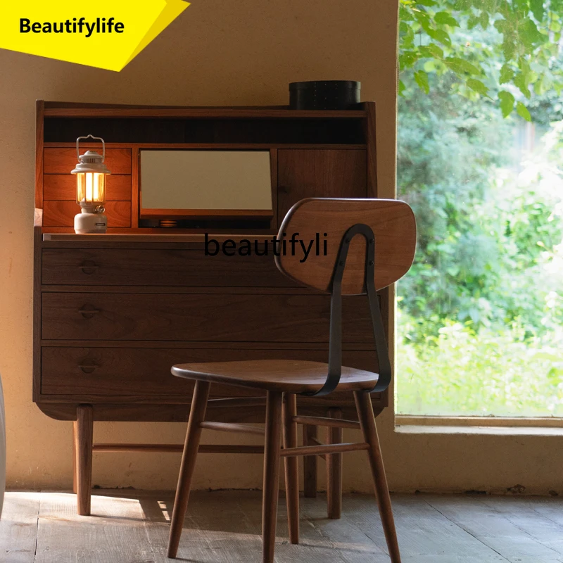 

K185 High Cabinet Vintage Style Secretary Cabinet Solid Wood Storage Organizer Dressing Table Side Cabinet