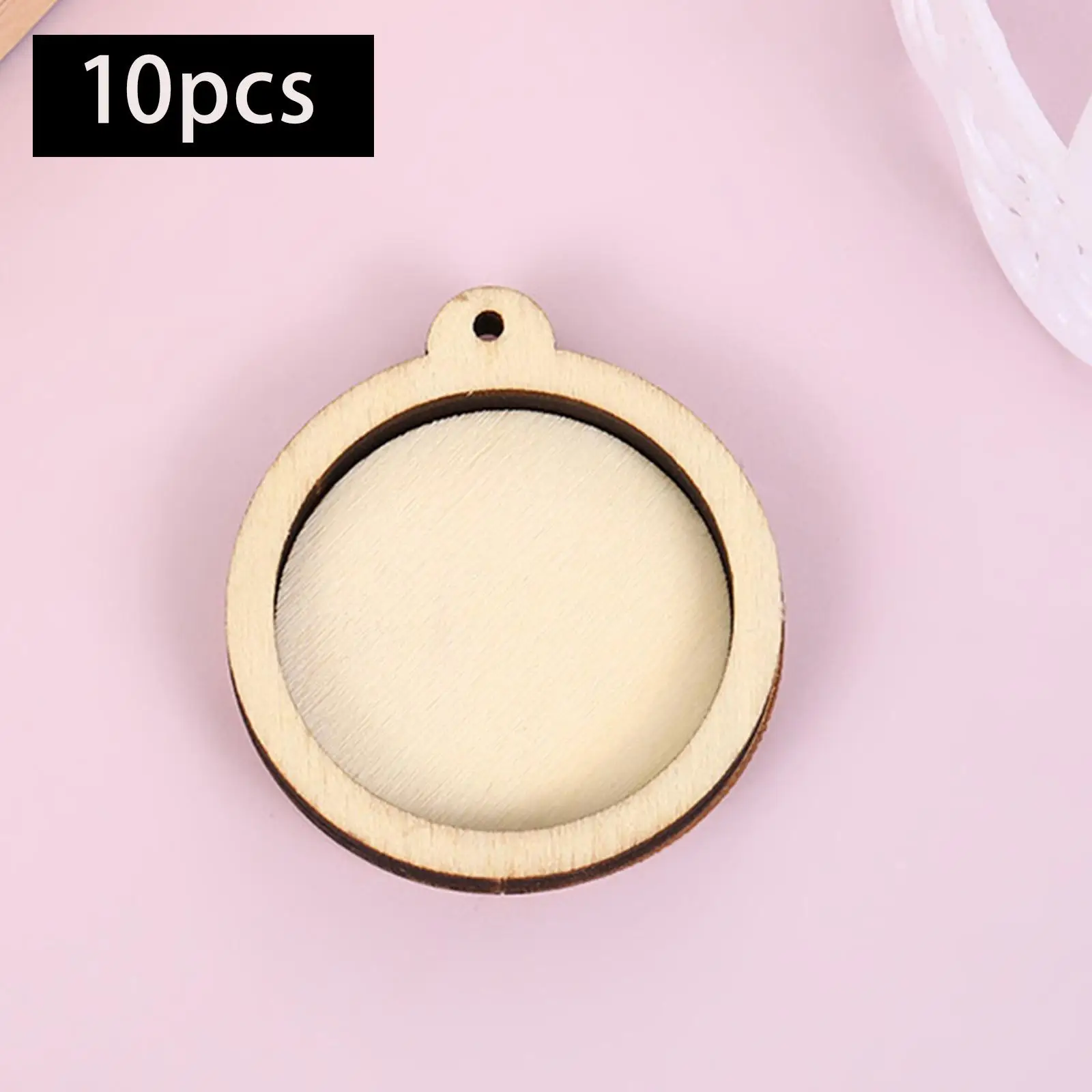 10 Pieces Mini Embroidery Hoops Embroidery Frames Wood Display Frame for Charm Pendants Hanging Ornament Handy Sewing