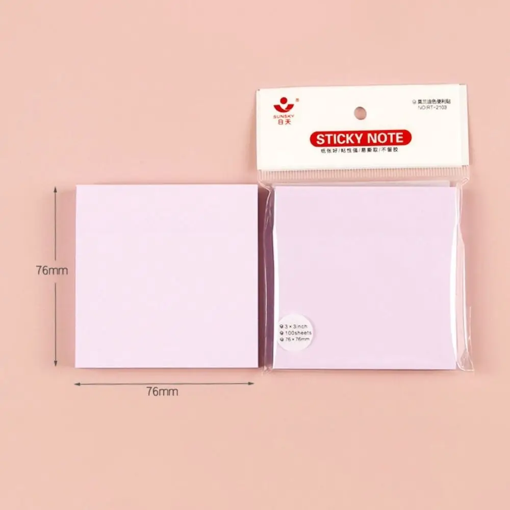 Square Kawaii Sticky Notes Five-color Sticky Candy Color Sticky Notepad Self Sticky High Appearance Memo Pads Student
