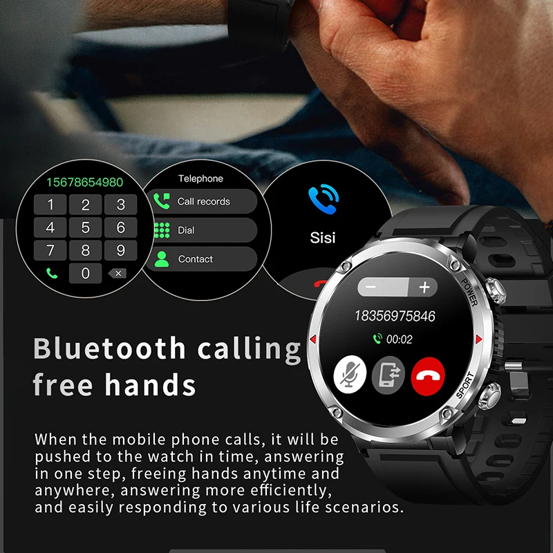 ChiBear 2023 Smart Watch Men 1.6 Inch Full Touch Bracelet Fitness Tracker Sports Watch Bluetooth Call Smart Clock Men Smartwatch