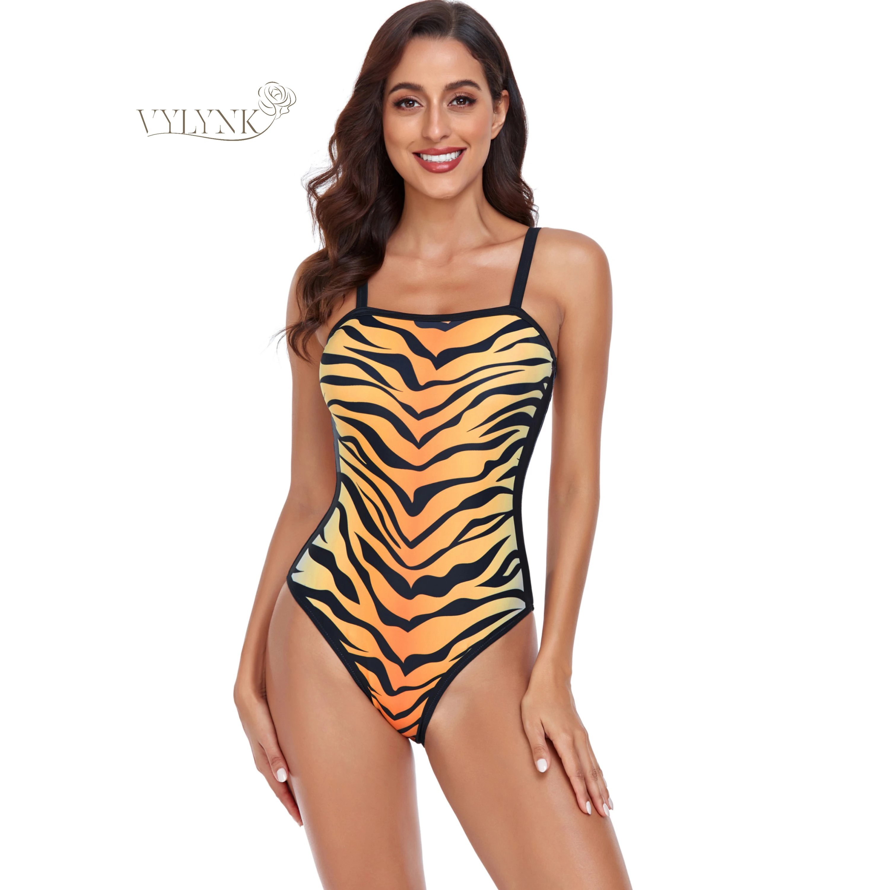 

VYLYNK Spotted Swimsuits Woman One-Piece Fashion Swimwear 2024 Tankini Ladies Push Up Bating Suit Animal Print Bikini