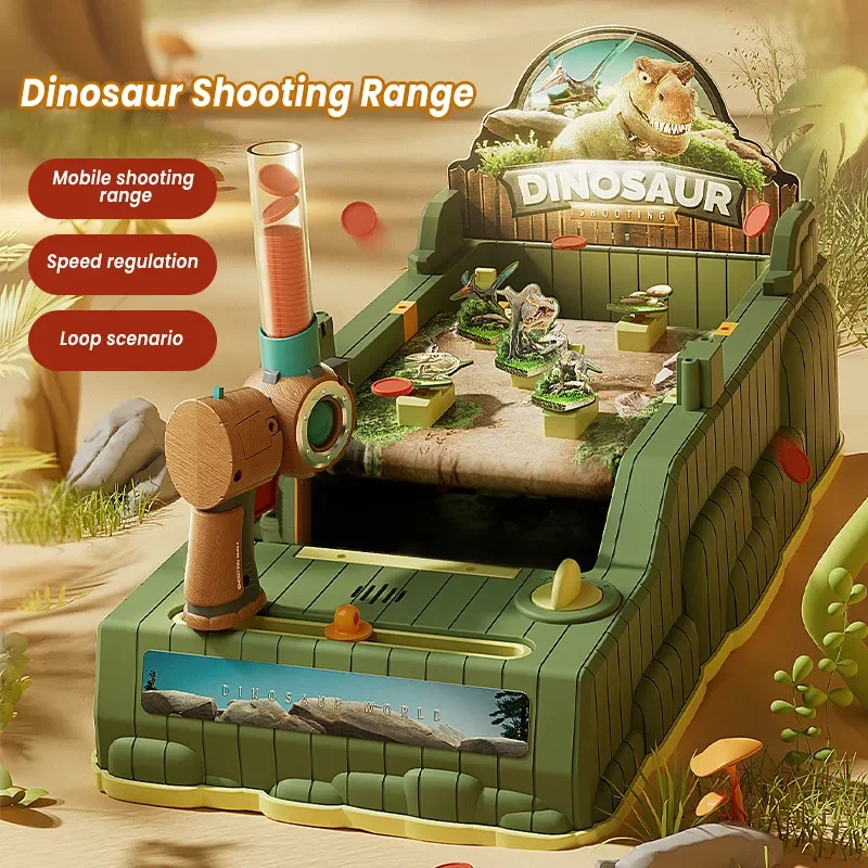 Dinosaur Shooting Table Children\'s Puzzle Challenge Pinball Table Game Focus Training Shooting Game Machine Ejection Toys