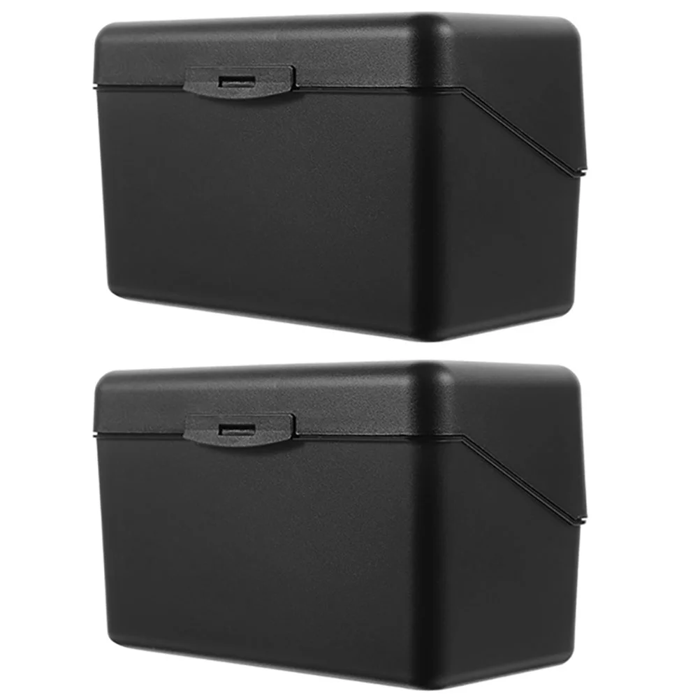 2 Pcs Business Cards Box Office Container Holder Organizer Portable Index Convenient Case Black Display Storage for Women