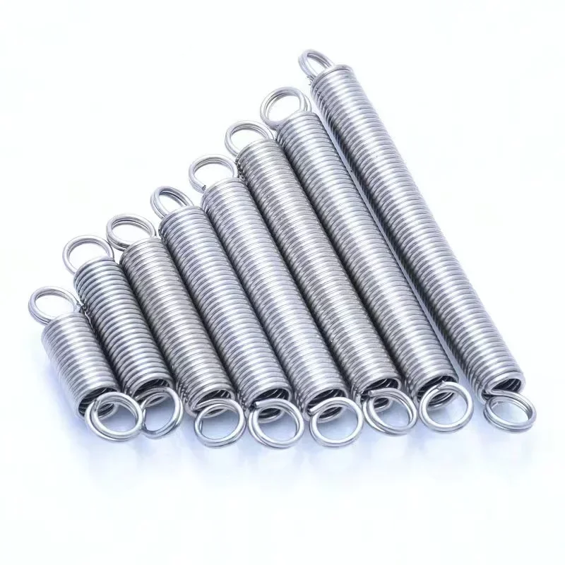 5Pcs 0.8mm 304 Stainless Steel O-ring Hook Spiral Extension Spring, Outer Diameter: 6/8/10mm, Length: 20mm-120mm Customizable