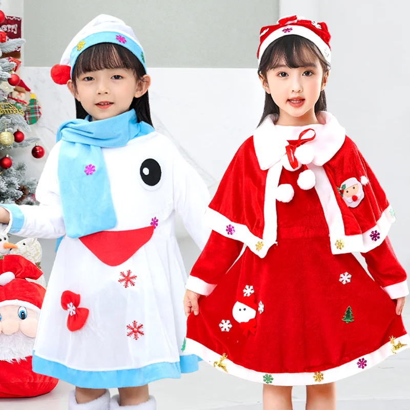 

Christmas Girls Santa Claus Costume Green Elf Cosplay Outfits Carnival Party Festival Xmas New Year Fancy Dress Clothe Set