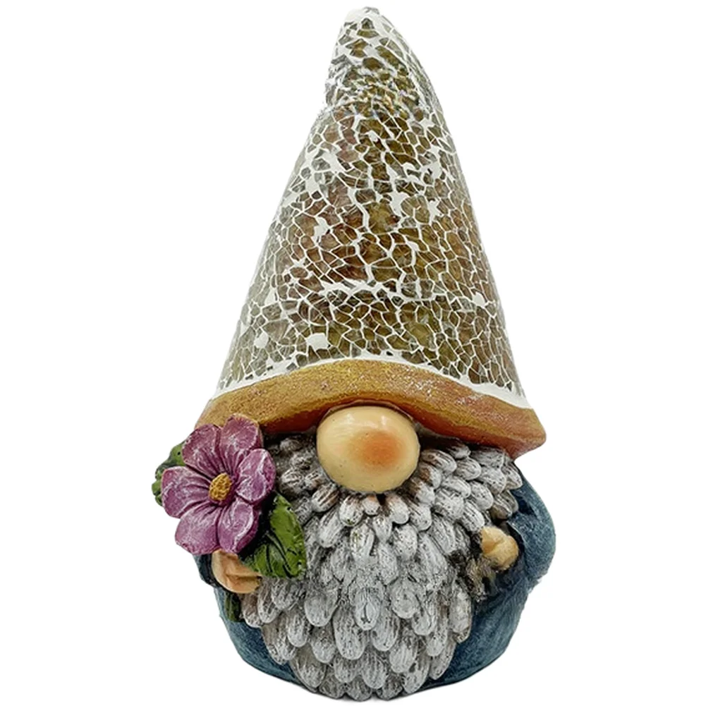 

Outdoor Solar Powered Resin Garden Statue with LED Lights for Lawn and Patio Decorative Energy Saving Figurine