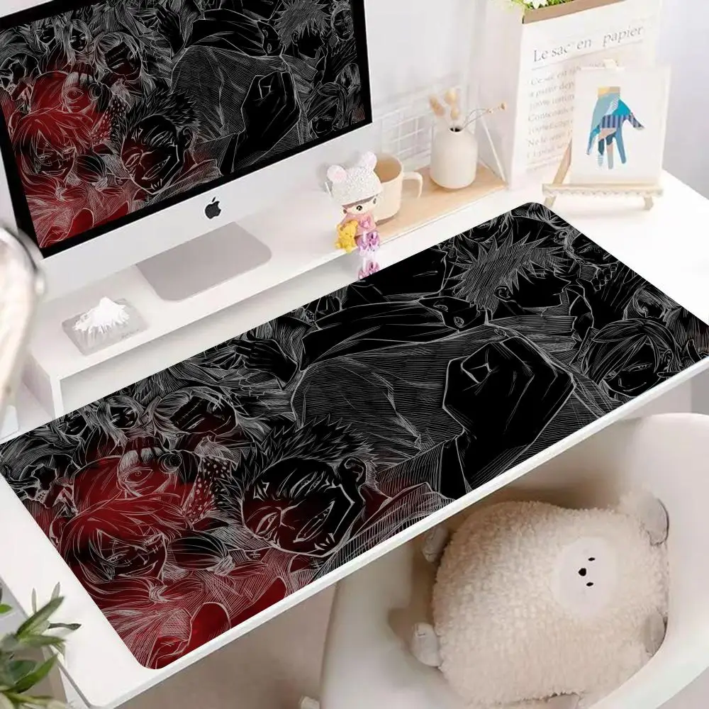 Jujutsu Kaisen Mouse Pad Desk Mouse Pad Cute HD Desk Pad Extended Gaming Keyboard Mats Large XXL Gamer Mousepad 90x40