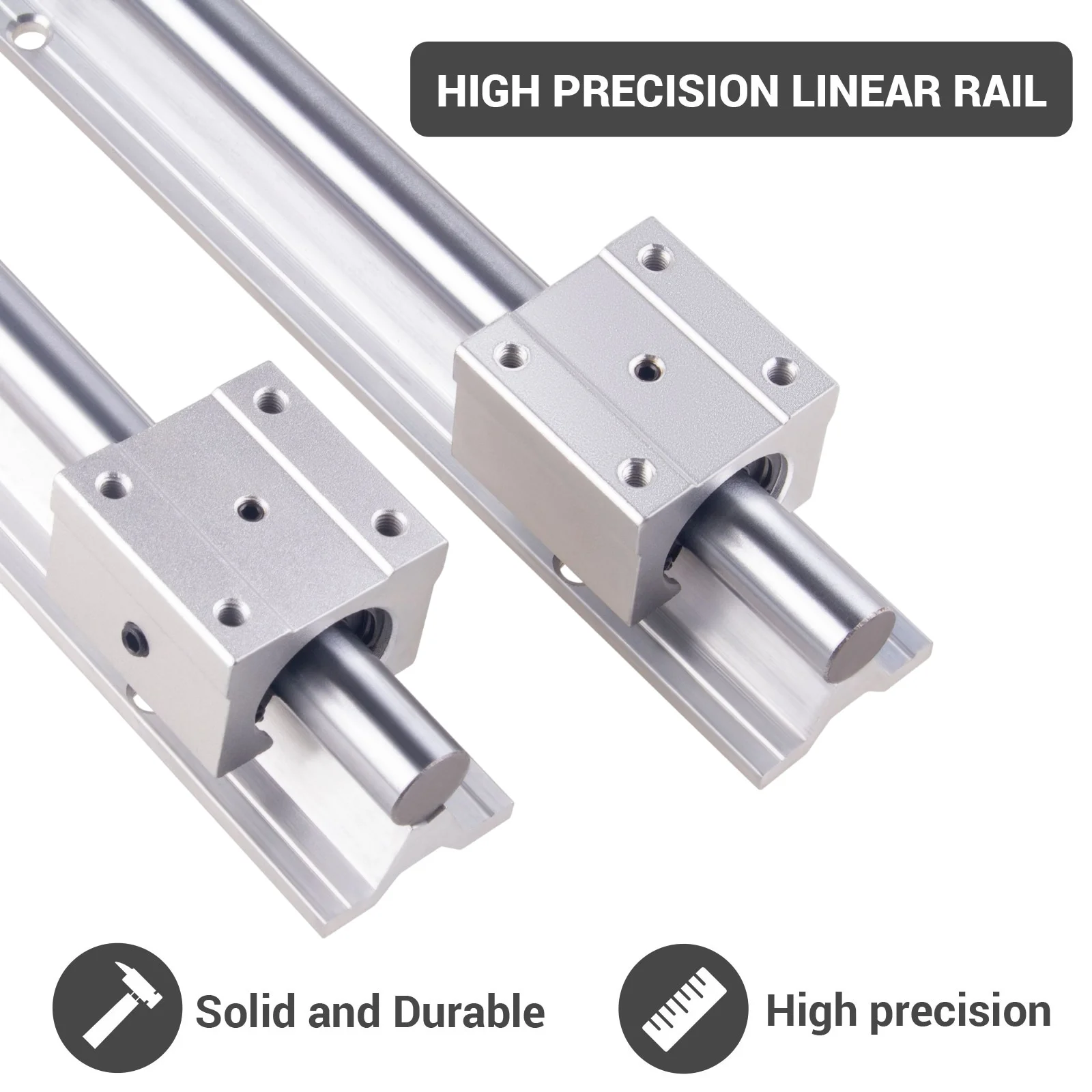 2PCS Linear Guide Rails SBR12 SBR16 SBR20 300-1500mm + 4PCS SBR16/12/20UU Bearing Blocks Smooth Motion for DIY Mills CNC Parts