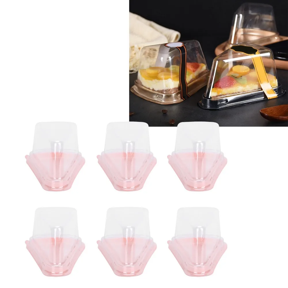 100pcs PET Triangle Cake Slice Box Food Grade Airtight Cake Slice Container Odorless Stackable Dessert Container Meal Prep
