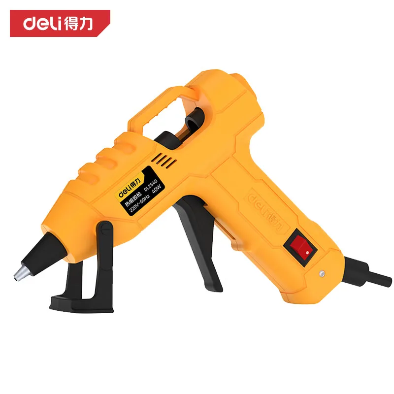 

Пистолет-клей DELI для домашнего пистолета с высокой вязкостью, подходит для клеевого стержня 7 мм, 40 Вт vitality yellow