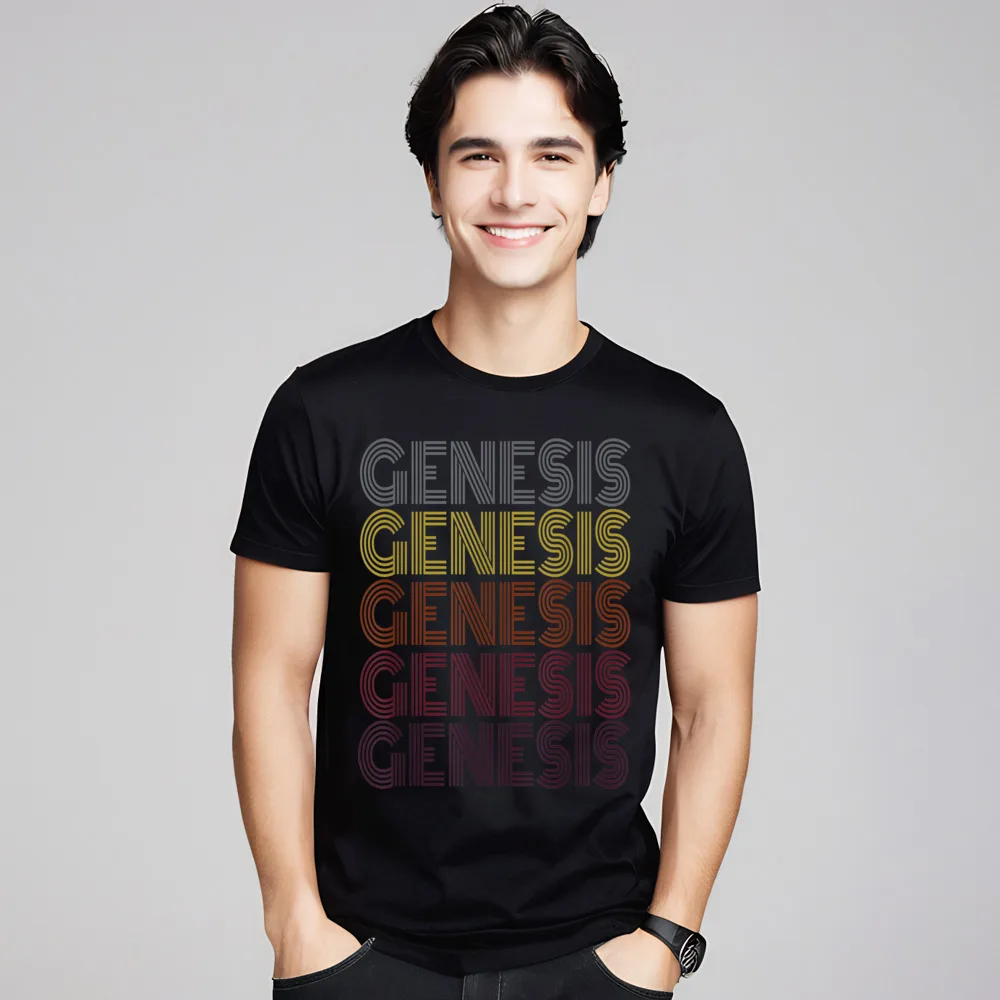 Graphic 365 First Name Genesis Hip hop Christmas 100% Cotton Crew Neck Mens Tops & Tees T Shirt Graphic Short Sleeve T Shirt