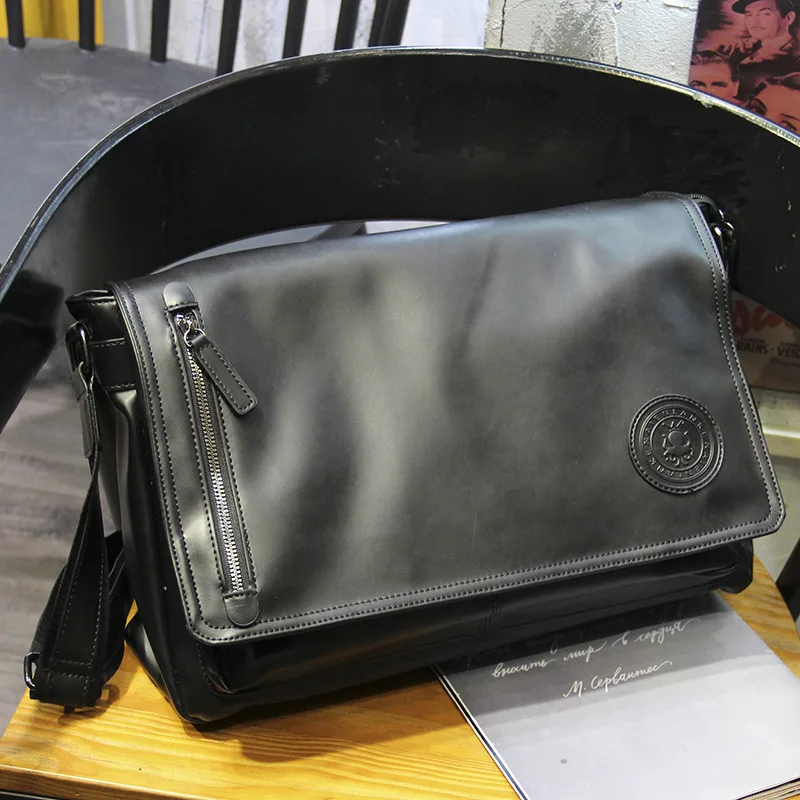 Vintage Design Men's Crossbody Fashion Shoulder Messenger Bag Men Flap Crossbody Bag Large Capacity Satchels Male Sling Bags