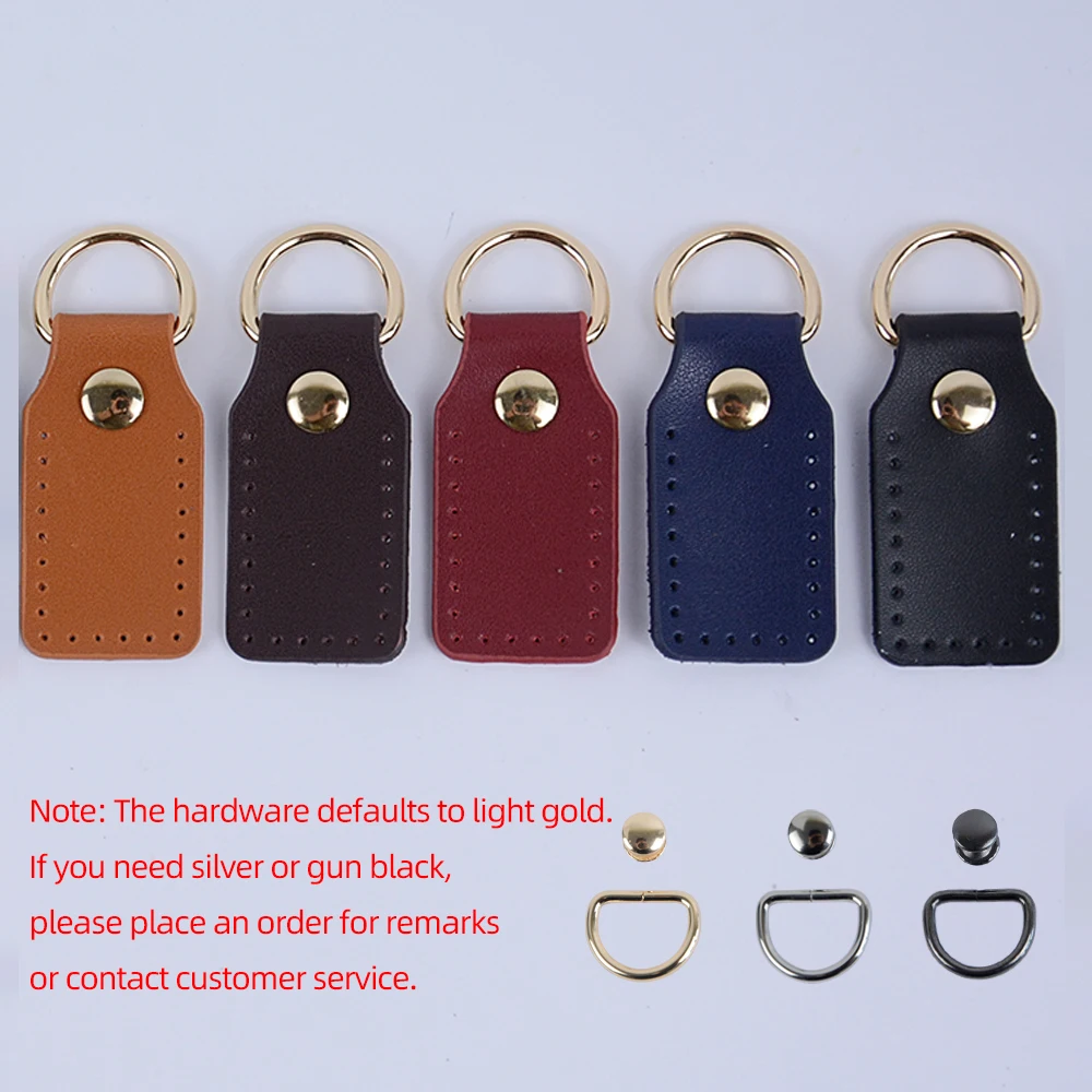 Hand Sewn Genuine Leather DIY Square Head Bag Pieces Replacement Strap Connectors Bag Buckle Accessories