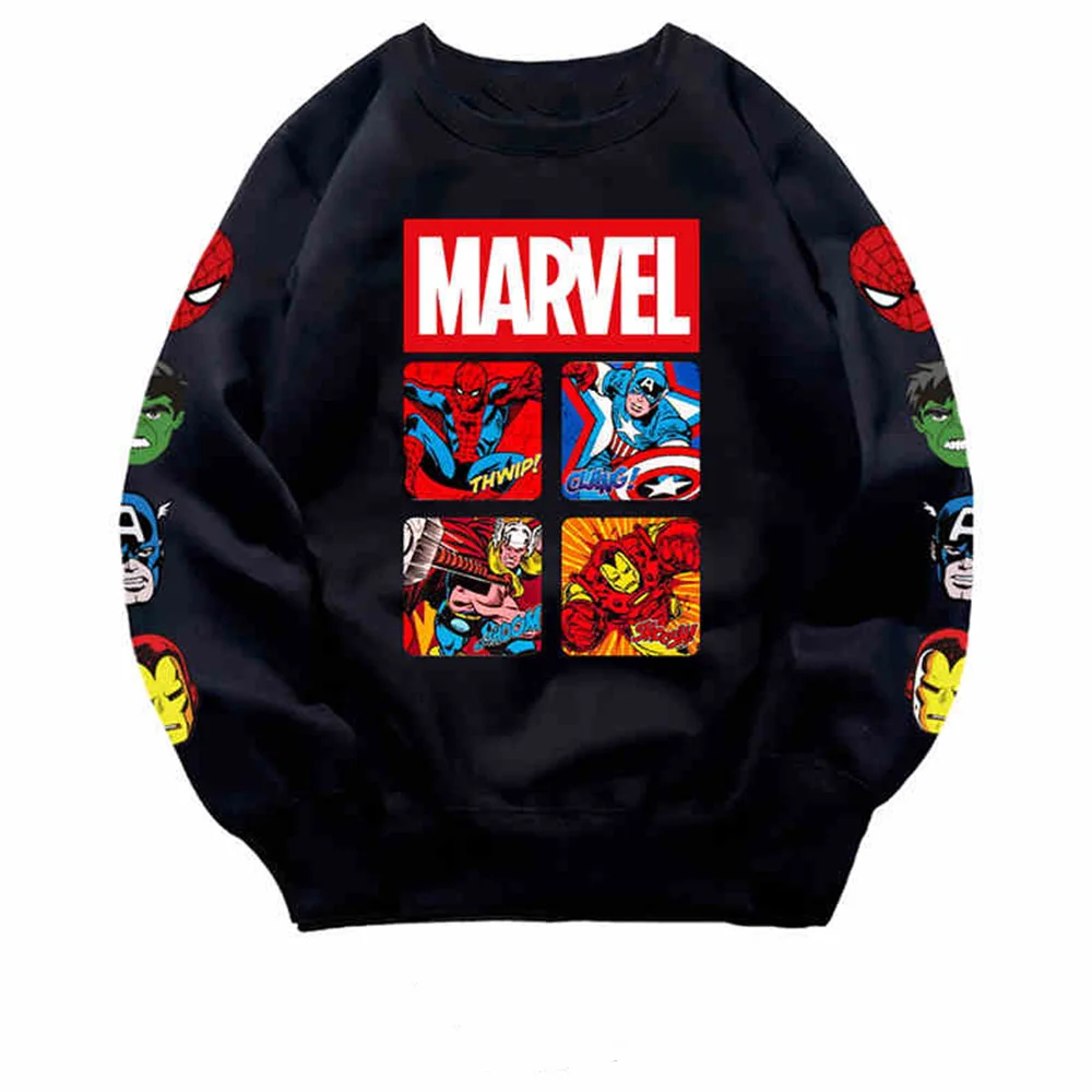 Avengers Sweatshirt Men's Long Sleeved Top Avengers Lron Man Spider Man Captain America Pullover Fashion Oversized Sweatshirt