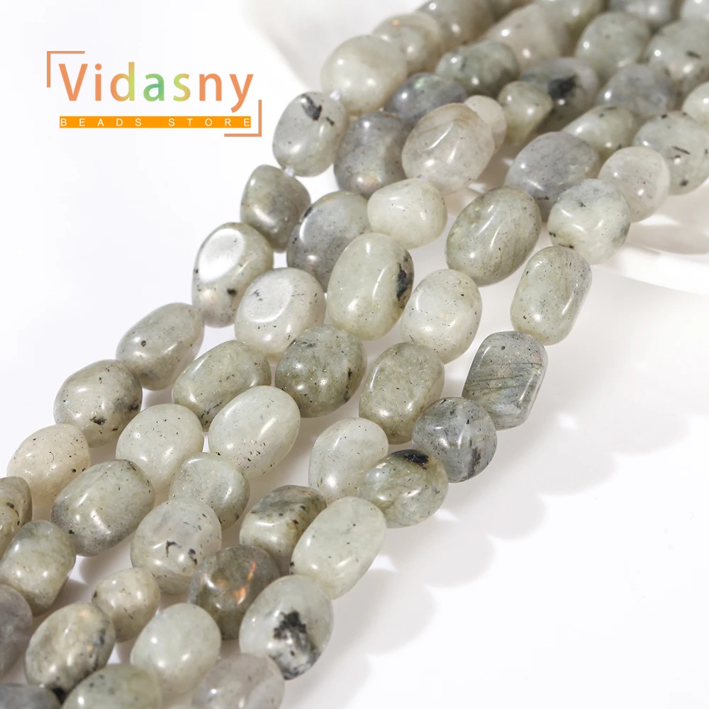 8-10mm Naturstein Labradorit Unregelmäßige Ovale Lose Perlen für Schmuckherstellung Handgefertigte DIY Armbänder Zubehör – Detail 6