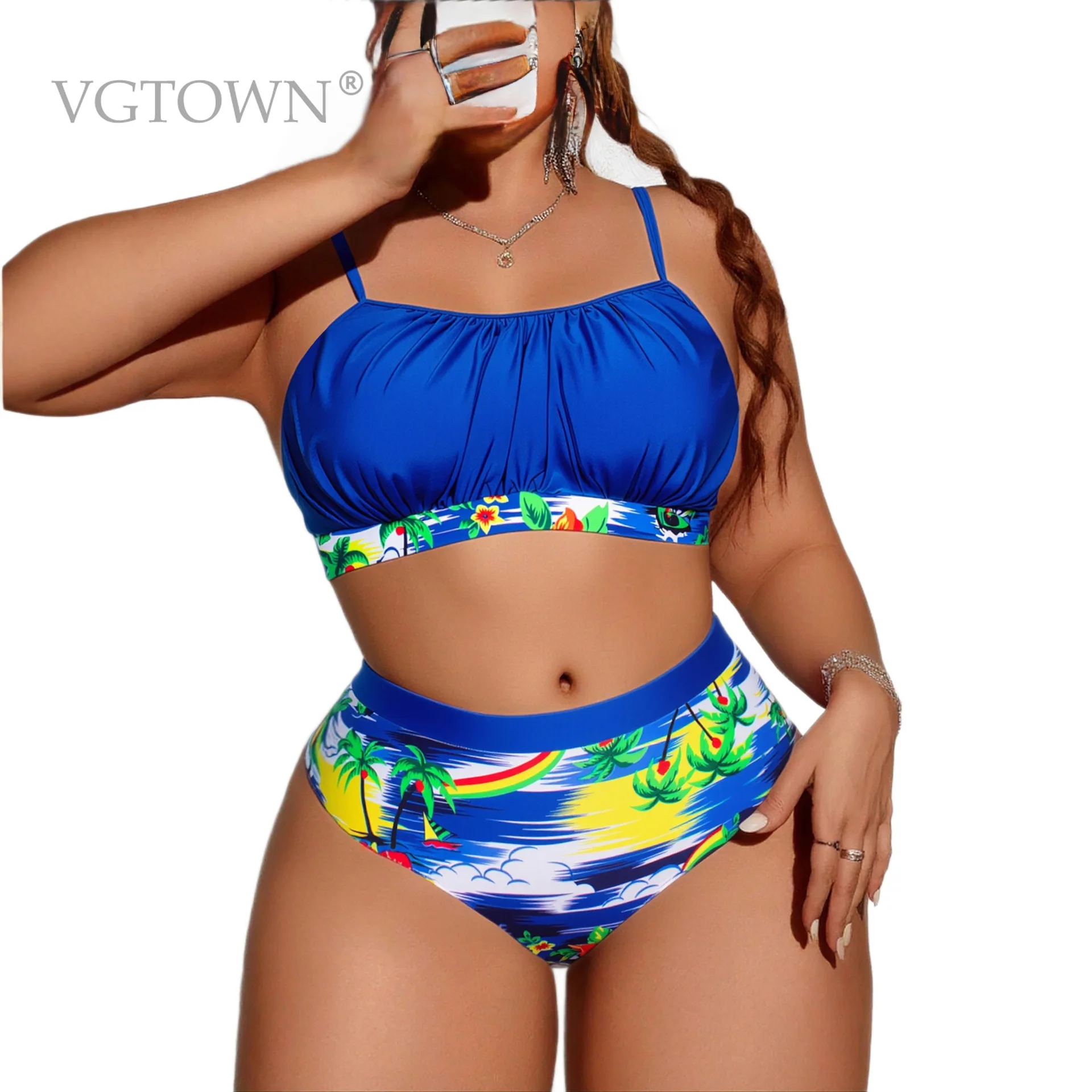 2026 nuevo Bikini de talla grande, traje de baño de talla grande para mujer, traje de baño femenino, conjunto de Bikini de dos piezas, bañador, traje de baño