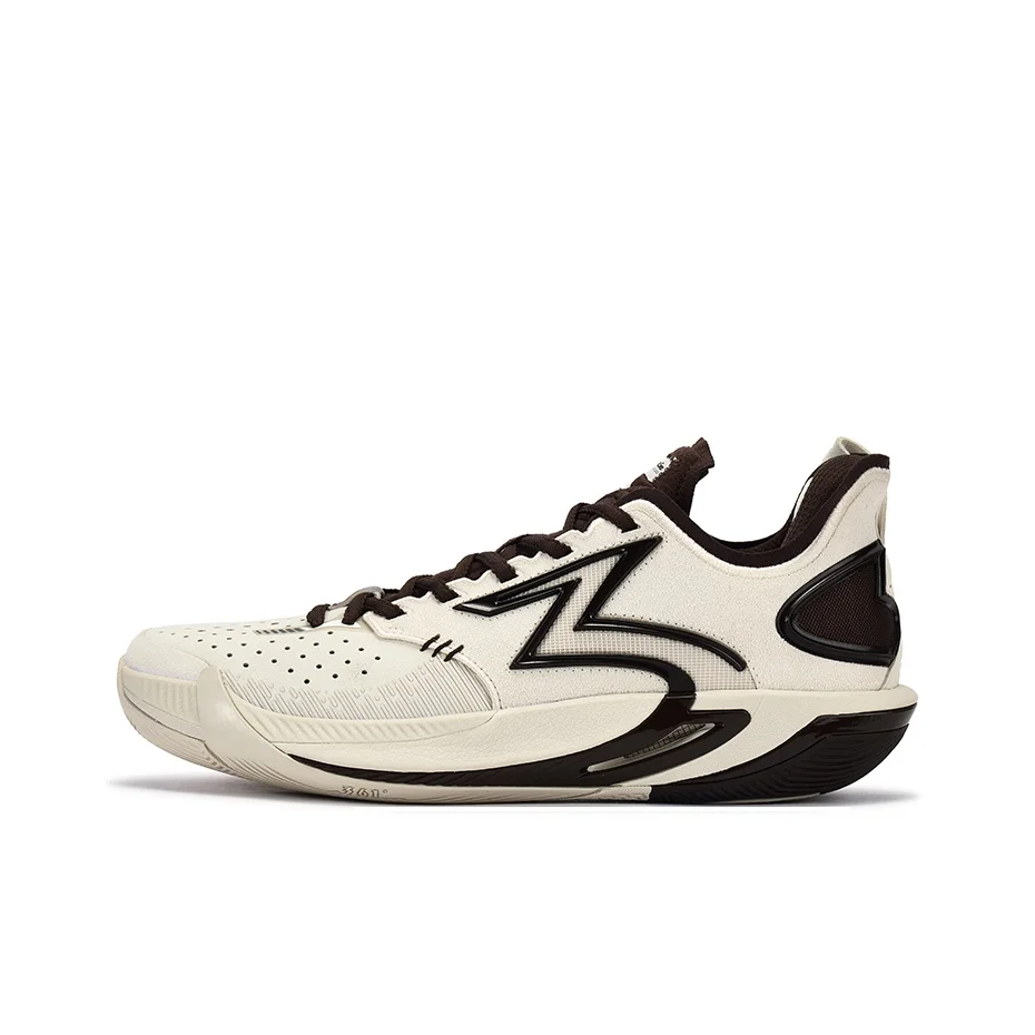 361 BIG3 6.0 Pro Cushioning Slip Resistant Breathable Mid top Basketball Shoes Unisex Oat Milk 672521106-11