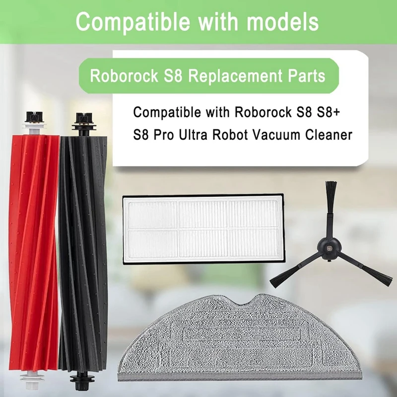 For Roborock S8 S8+ S8 Pro Ultra Robot Vacuum Cleaner Main Side Brush HEPA Filters Mop Cloth Pads Accessories