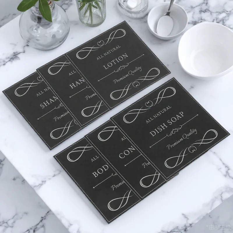 

6 Sheets Waterproof Sticker Bathroom Labels for Soap Dispenser Accessories Pvc Self-adhesive Hand Shampoo Decal