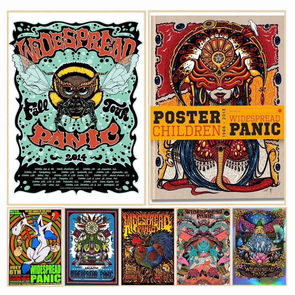 band W-Widespread Panic-C Poster Decorative Wall Art Sticker for Cafe Office Bedroom and Living Room