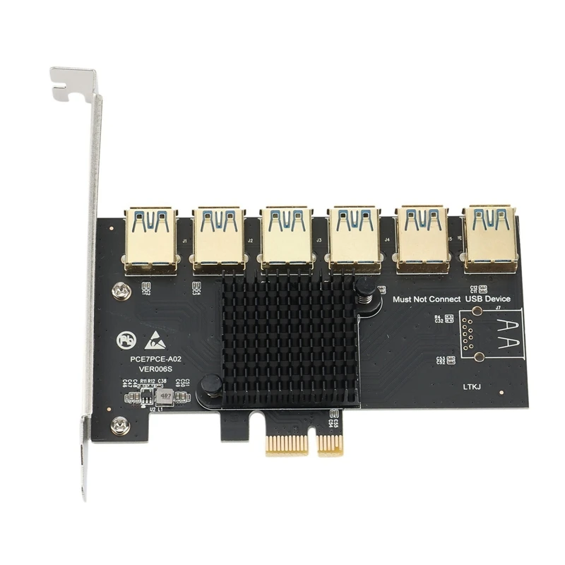 

Плата расширения PCI Express PCIE 1-6 USB 3,0 для PCI Express X16, графическая карта Riser ETH, Майнер биткоинов, плата расширения