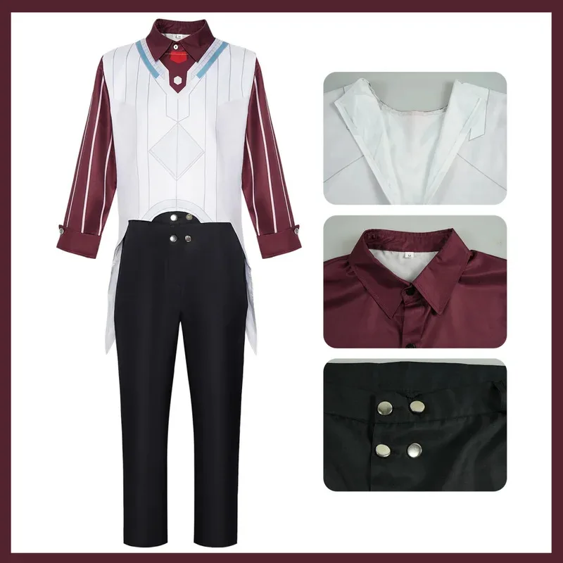 لعبة LOL Arcane الموسم 2 فيكتور أزياء تنكرية آلة هيرالد شريط قميص بلايز موحدة شعر مستعار رجل كرنفال الهالوين k;3,c'5.b;8'