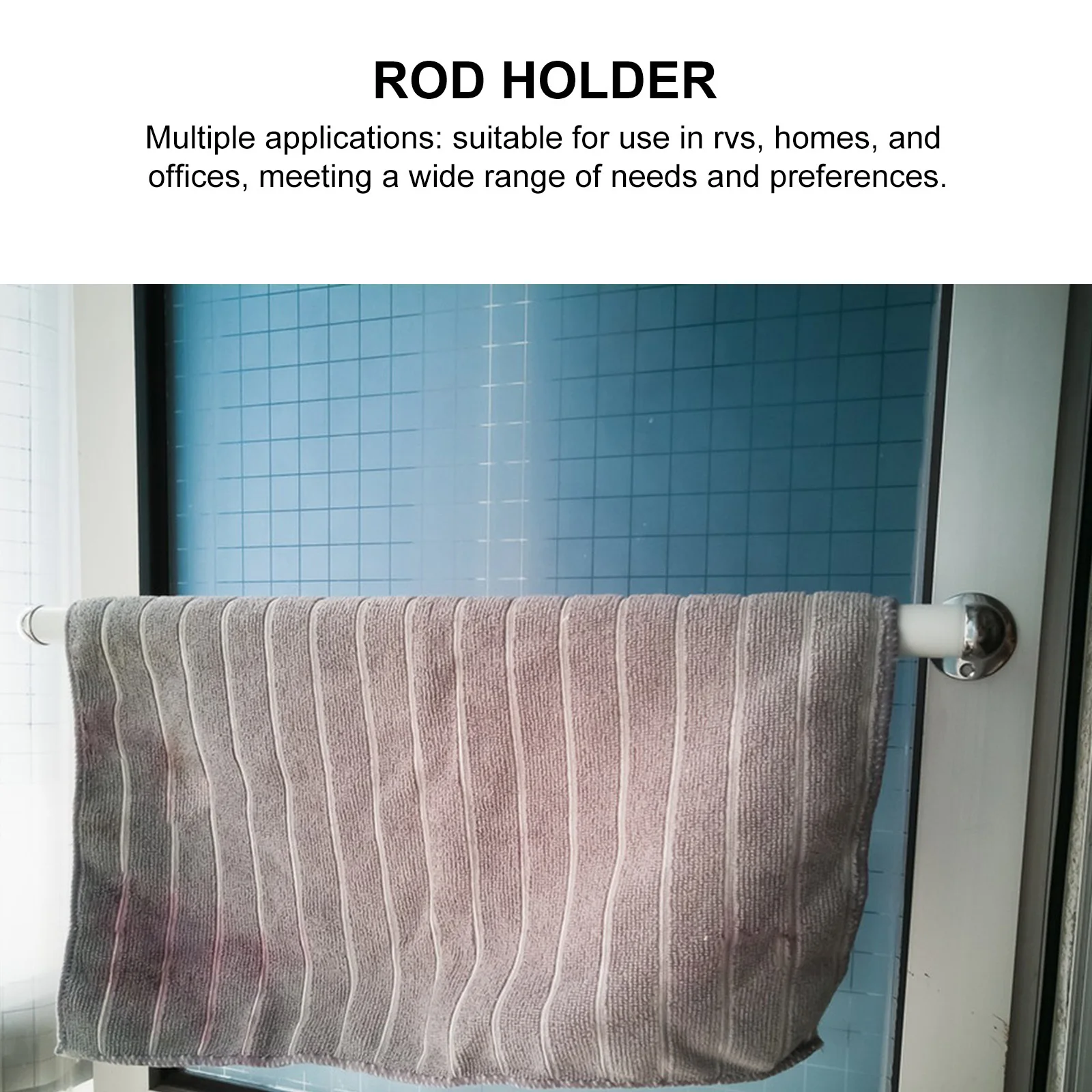 

2Pcs Heavy Duty Stainless Steel Towel Rod Holder for Rvs Wall Ceiling Mount Multi Use Clothes Curtain Organizer Modern Style