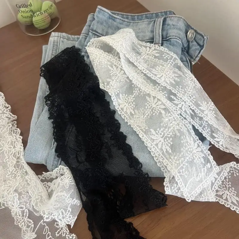 Y2k Long Lace Waistband Korean Style Floral Bow Waist Belt Tie Up Thin Dress Jeans Scarf Versatile Band Hair Accessories