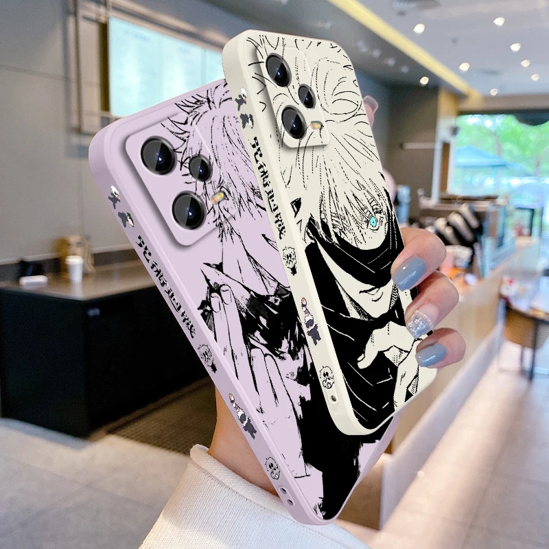 Anime G Gojo Awakens Fashion Liquid Left Rope For Xiaomi Redmi Note 13 12 12S 12R 11 11T 11S 10 10S Pro Plus 5G TPU Phone Case