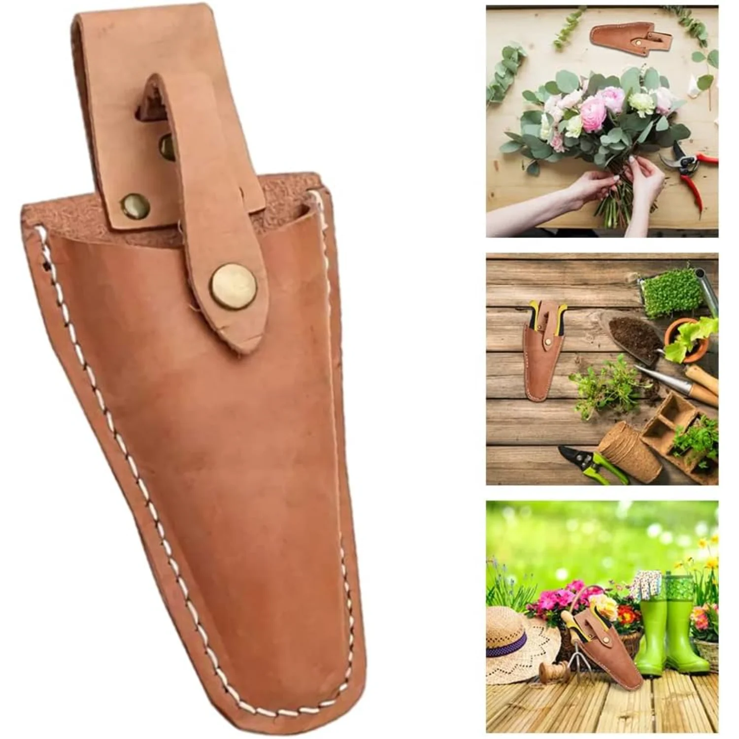 Pruner Holster, Pliers Holster, 2Pcs Leather Hand Pruner Sheath Garden Pliers Scissors Holder with  Gardening Case Pouch Bag for