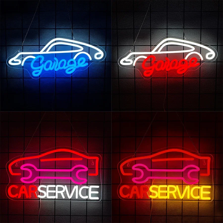 

Garages, Rooms, Auto Repair Shops And Bars, Gifts For Father，Car Luminous Icon, Decor Of Man Caves,Garage Led Neon Sign.
